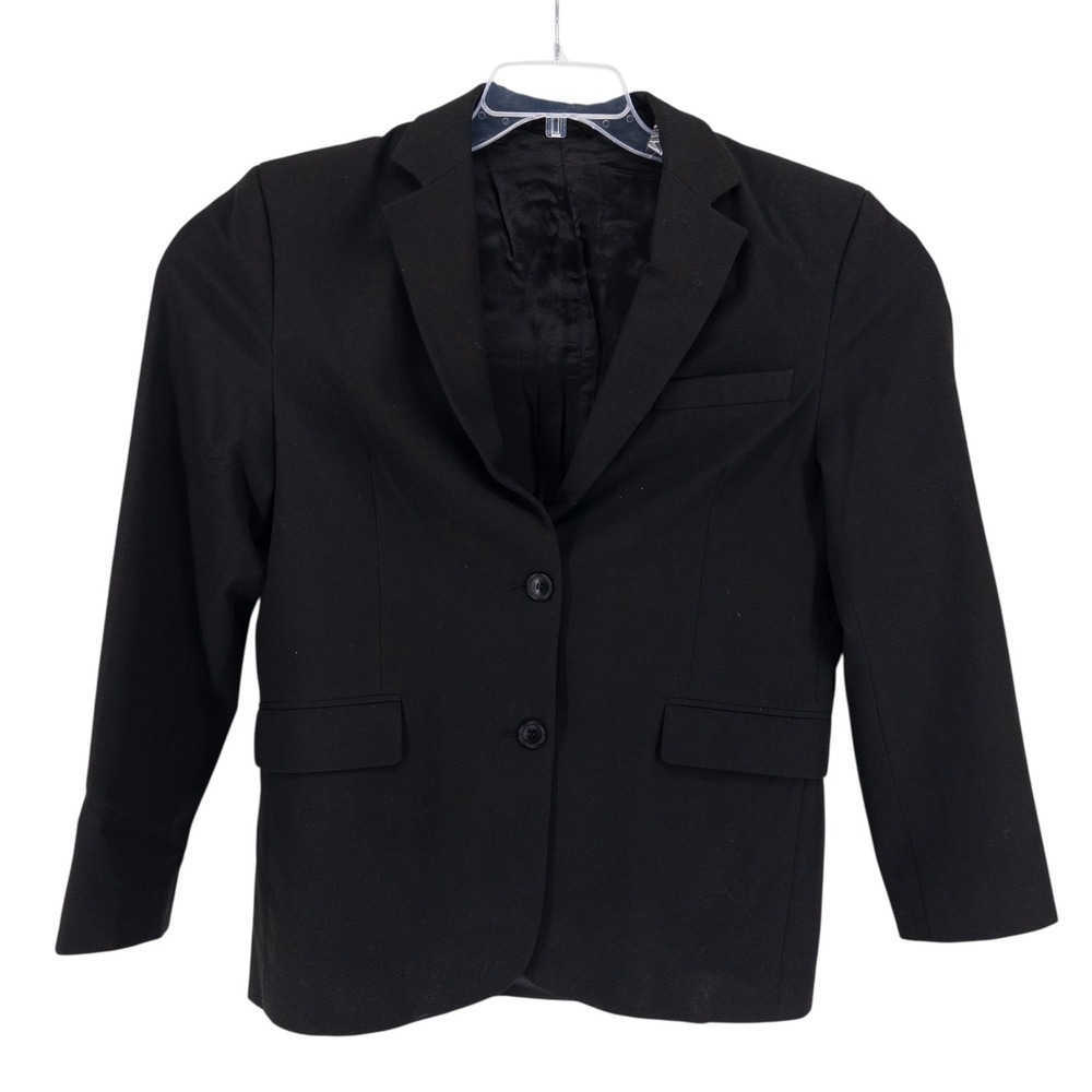 Djerf Avenue Blazer Jacket Womens Large Black Two Button Lined Workwear Office